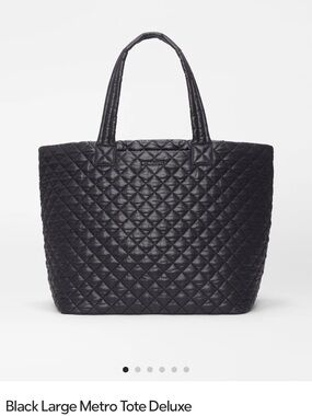 Mz Wallace LARGE Black Quilted Metro Tote Deluxe